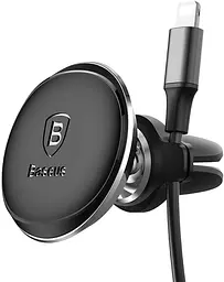 Автотримач Baseus Magnetic Car Mount Phone Holder with Cable Clip Air Vent Version Cluster Black - мініатюра 2