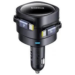 АЗП Baseus Enjoyment Max PD60W with retractable cable 2USB-C C00035507121 Cosmic Black - мініатюра 2