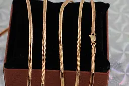 Ланцюг Xuping Jewelry снейк об'ємний 60 см 3 мм золототистий