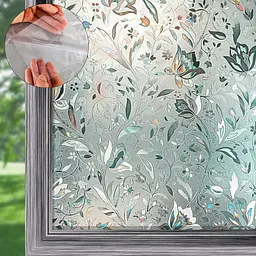 Плівка самоклеюча вітражна Flower Pattern, прозора з квітковим візерунком 60×200 см для скла та вікон - мініатюра 2