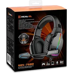Ігрові навушники REAL-EL GDX-7680 Black (EL124100046) [112562] - мініатюра 11