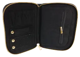 Органайзер для прикрас футляр Travel Jewelry Case 16х12,5х2,5 см Чорний - мініатюра 6