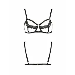 Бюстгальтер-стрепи з мереживом Passion Exclusive SOLON BRA L/XL, black - мініатюра 5