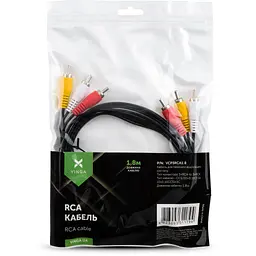 Кабель мультимедійний 3RCA to 3RCA 1.8m Vinga (VCP3RCA1.8) - мініатюра 4
