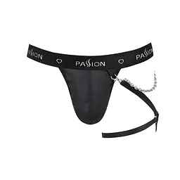 Чоловічі трусики танга з підв’язкою Passion 058 THONG BILL S/M Black - мініатюра 5