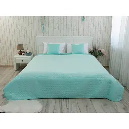 Покривало Руно двостороннє Velour Tiffany зигзаг 150х220 см м'ятне
