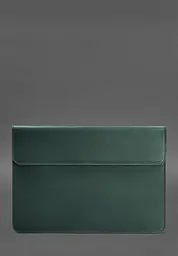 Шкіряний чохол-конверт BlankNote на магнітах для MacBook 14 Зелений Crazy Horse - мініатюра 2