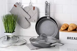 ARDESTO Сковорідка Gemini Gourmet з кришкою 24 см, сірий, алюміній - мініатюра 2