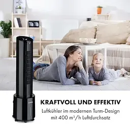 Охолоджувач повітря Klarstein Waterfall 4-в-1 400 м³/год Чорний (10035834) - мініатюра 9