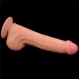Фалоімітатор LoveToy Sliding-Skin Dual Layer Dong 29 см тілесний - мініатюра 21
