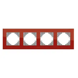 Рамка Videx Binera червоне скло на 4 місця горизонтальна (VF-BNFRG4H-RD) - мініатюра 2