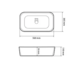 Умивальник VBI Vestone 55 white накладний VBI-017001, Білий - мініатюра 2