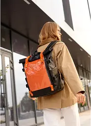 Жіночий рюкзак Sambag RollTop Hacking чорно-помаранчевий 41 x 30 x 16 см (24460129) - мініатюра 8