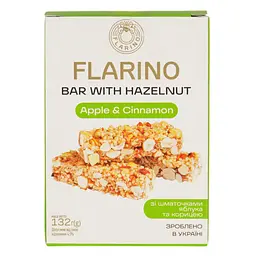 Батончики Flarino з фундуком, яблуком та корицею 132 г (HCA-130)