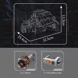 Конструктор Mould King Mking Двигун і коробка передач W12 Twin Turbo (10230) [160759] - мініатюра 8