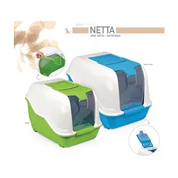 Туалет для кішки бокс з фільтром MPS Netta Close Light Green 51x39x40 см - мініатюра 4