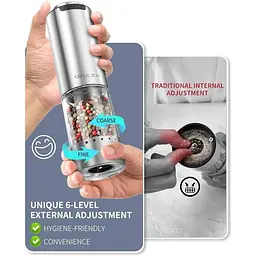 Подрібнювач солі та перцю Circle Joy Nova Electric Grinder Silver (CJ-EG12) [162475] - мініатюра 5
