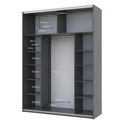 Шафа-купе Doros G-Caiser Графіт Графіт 1 ДСП / 1 дзеркало 180х60х240 (42005088) - мініатюра 4