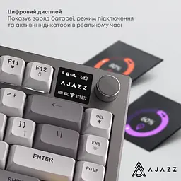 Клавіатура Ajazz AF82 Wireless/Bluetooth/USB UA Black/White (AF82-BW) - мініатюра 10