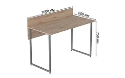 Комп'ютерний стіл Ferrum-decor Скай 75x100x60 сірий ДСП Дуб Сан-Марино 32мм (FRD-101539) - мініатюра 4