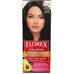 Крем-фарба Florex для волосся КЕРАТИН 2.8 Чорний трюфель