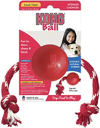 Іграшка для собак KONG Ball with Rope, Small - мініатюра 2