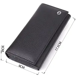 Жіночий вертикальний гаманець із натуральної шкіри ST Leather 23084 чорний - мініатюра 3