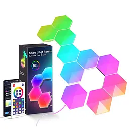 Модульный настінний світильник LED RGB 5V соты SAL-011B 10pcs Bluetooth USB with app White