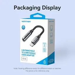 Перехідник Lightning to 3.5mm 0.1m cotton braided aluminum gray Vention (BMBHA) - мініатюра 3