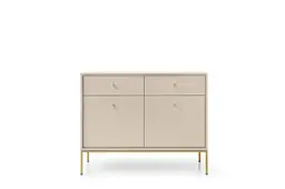 Комод Perfect Home Моно / Mono 2-дверний з 2 шухлядами і золотими ніжками MKSZ104 Беж пісочний (PFH-091205) - мініатюра 2