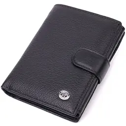 Солідний чоловічий гаманець з натуральної шкіри ST Leather 22467 чорний