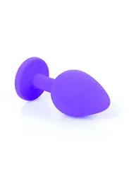 Анальна пробка - Jewellery Silicone Purple Plug M Red - мініатюра 7