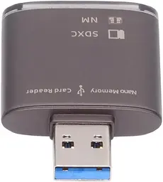 Кардрідер USB 3.0 для карт NM та SD, подвійний слот, швидкість до 5 Гбіт/с - мініатюра 2