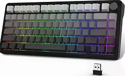 Ігрова бездротова механічна клавіатура ATTACK SHARK X85 / Три режими підключення / White Jade Switch / Black - мініатюра 2