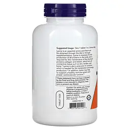 Амінокислота NOW L-Lysine 500 mg, 250 таблеток - мініатюра 3