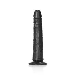 Фалоімітатор RealRock Slim Realistic 8" 22.5 см (чорний) - мініатюра 6