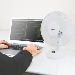 Настільний вентилятор маленький білий електровентилятор на стіл 30W "Domotec MS-1624"