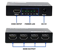 HDMI-сплітер 1x4 3D, 1080Р, 1,4 - мініатюра 3