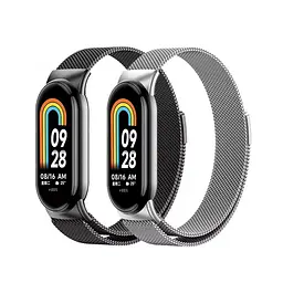 Ремінець для фітнес-браслета Boorui для Xiaomi Mi Band 8 і 9 міланська петля сріблястий - мініатюра 6