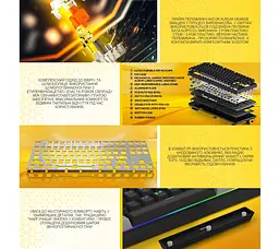 Клавіатура ігрова механічна HATOR HTK521 White Rockfall 2 Мecha Signature Edition Aurum Orange - мініатюра 7