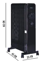 Олійний обігрівач Kumtel KUM-1240S Black (13 секцій) - мініатюра 6