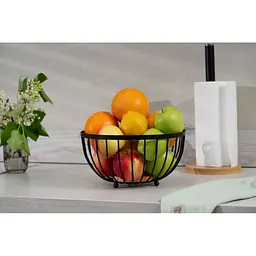 Фруктовниця Ardesto Midori 25х25х13см, метал, дерево, чорний (AR0904B) - мініатюра 2