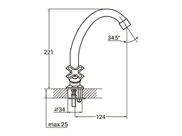 Змішувач AQUATICA QN 1/2 для кухні економ на шпильці (9786100) (2шт в упак) - мініатюра 2