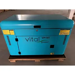 Дизельний генератор VitalPower у кожусі 10 кВт 1-фазний - мініатюра 2