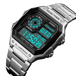 Наручний годинник чоловічий Skmei Ripple Silver 1335S Сріблястий (1540) - мініатюра 2