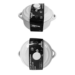 Форма для випікання з кришкою кругла Pepper Tower PR-3341 18.5x14x9.5 см біла - мініатюра 3