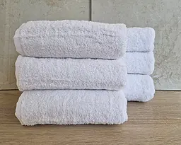 Набір турецьких махрових однотонних рушників Gulcan 6 штук 50х90 білий White щільність 480 г/м2 петля 16/1 - мініатюра 3