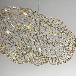 Декоративна люстра-хмаринка LED CLOUD у золотому корпусі 80х45 см | Арт. MJ 83-800 GD | Line F - мініатюра 2