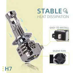 Led лампи для авто з лінзою H7, світлодіодні лампочки у фари - лід лампи н7 з лінзою - мініатюра 7