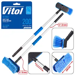 Щітка для миття авто з телескопічною ручкою Vitol 78-130 см (SC1960) - мініатюра 2